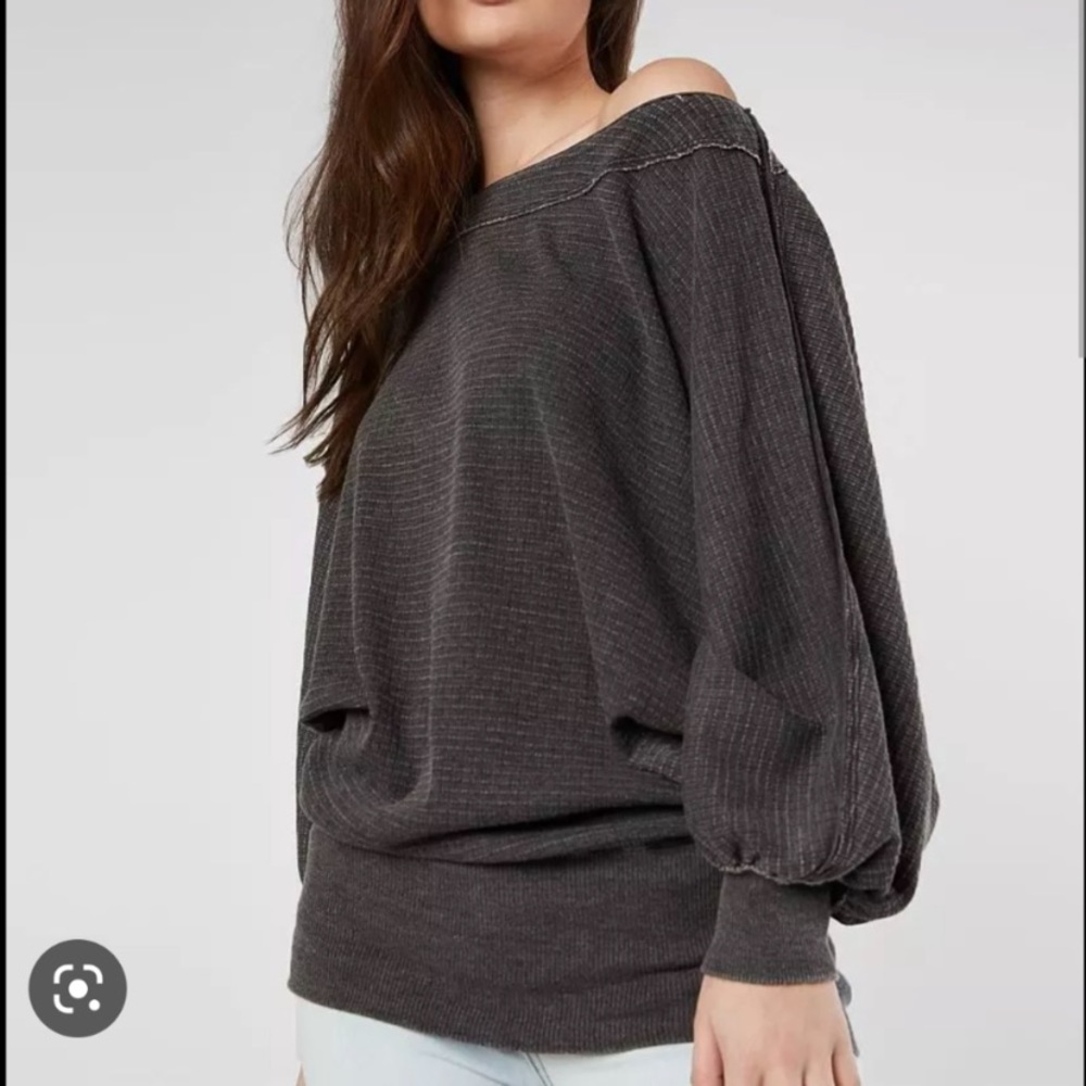 We the free free people Willow gray washed oversized tunic top